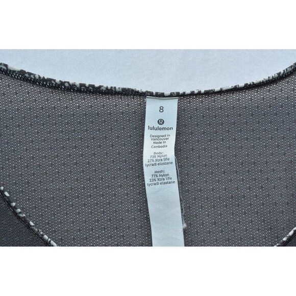 Lululemon For The Run Tank Short Sleeve Athletic Shirt Gray Mesh Top Size 8 - Picture 4 of 8